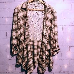 SALE!🔥American Rag Plaid and Lace Cardigan